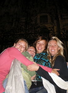 Leah, Kelly, Alex and I outside the cathedral after dinner