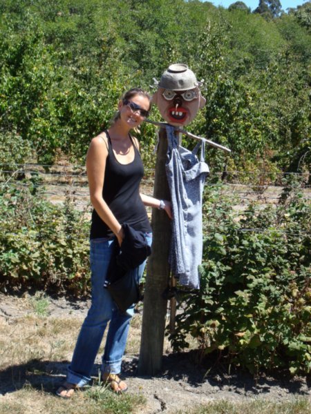 me & the scarecrow at the yummy fruit farm