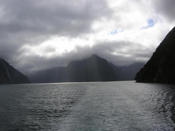 Sun Streaming Down on Milford Sound