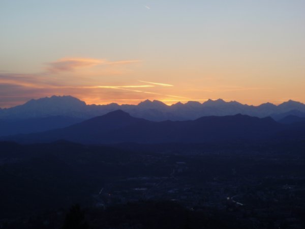 Sunset over the Alps in Como