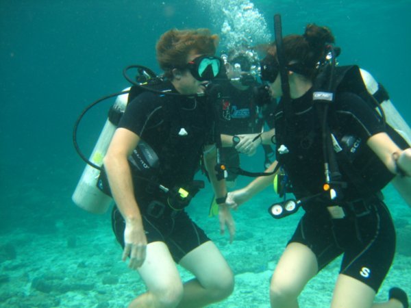 Me: hey baby, you're scuba diving