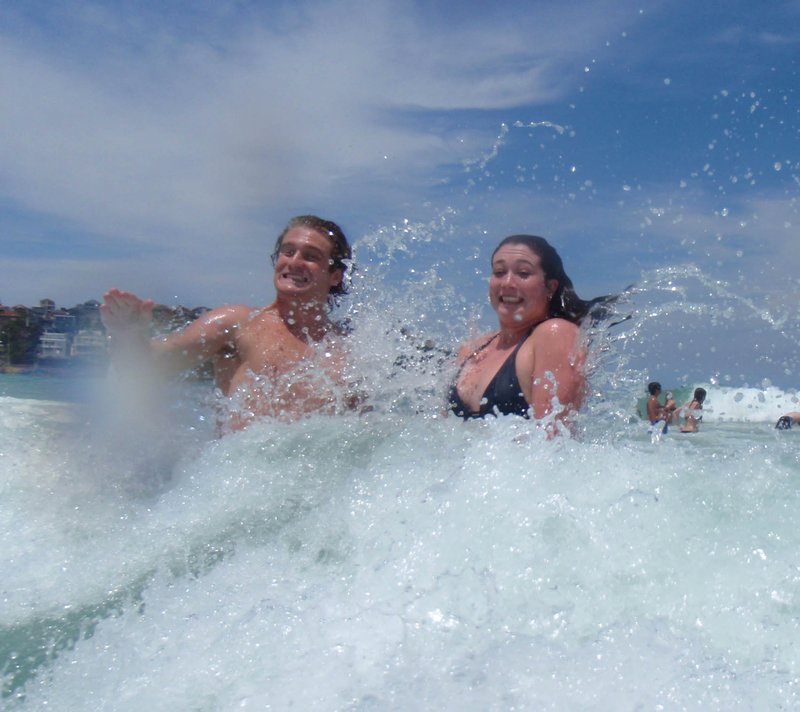 Splashing in a different part of the Pacific Ocean