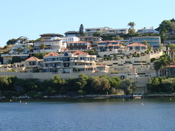 Homes along the Black Swan River
