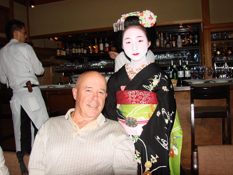Being served by a geisha