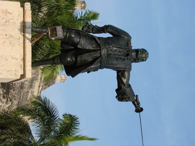 A statue to the Spanish General that defeated the British