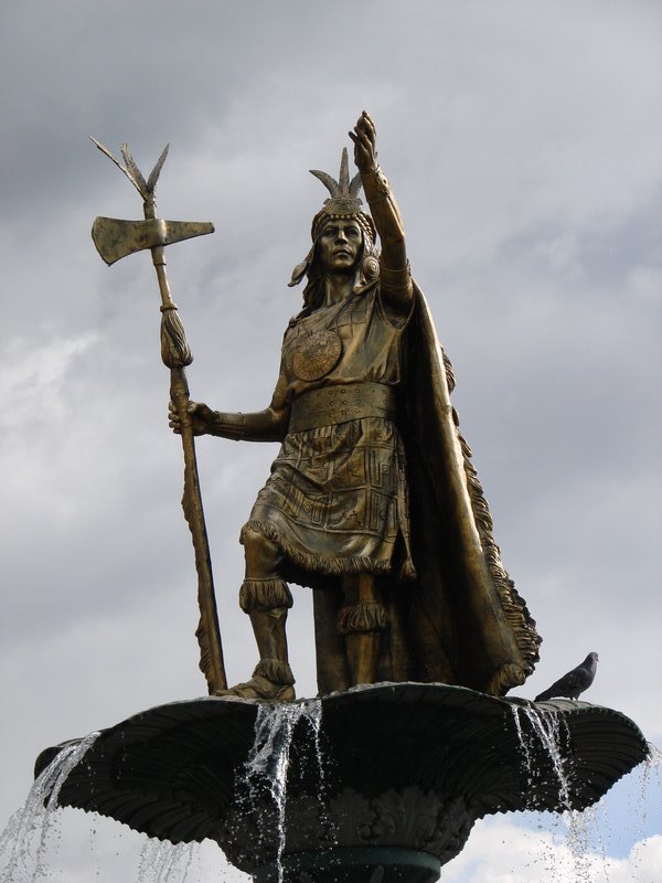 Inca Statue in the Main Square of Cusco