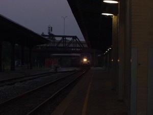 Train arriving in Toledo, 6:00 am
