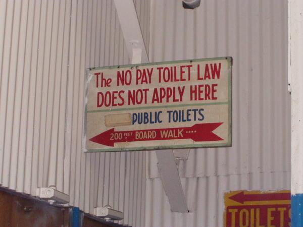 No pay toilets...