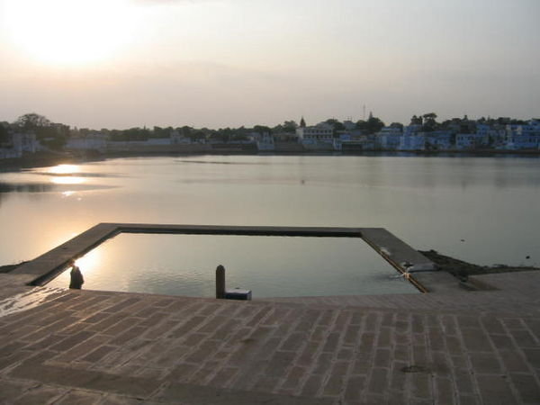 Sunset, heiliger See, Pushkar