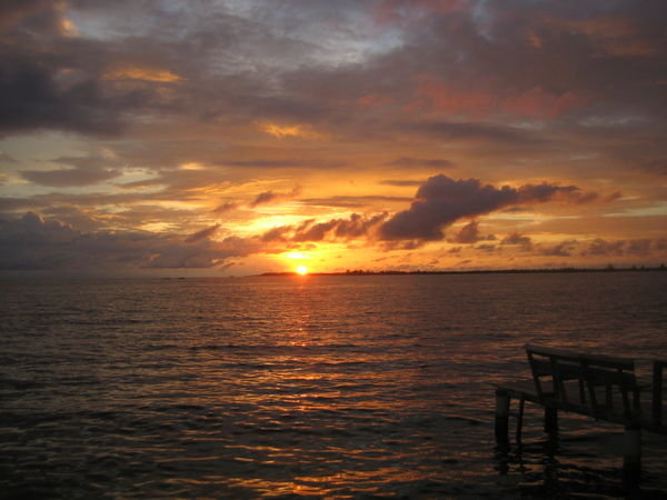 Erster Sun Set auf den Bay Islands