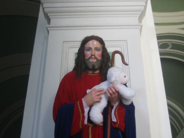 kitschiger Jesus mit Lamm