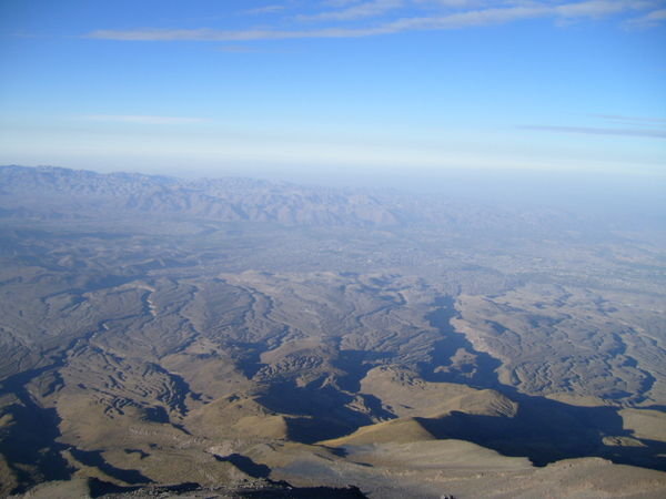 Looking over the valleys from 5000m