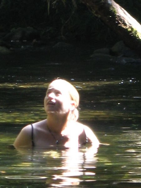 Pauline in the swimming hole at Cape Tribulation