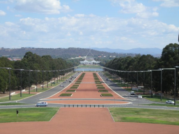 Looking from the War Memorial back towards the Parliament Buildings