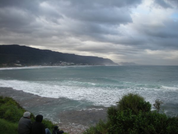A cold windy day for a surf contest at Sandon Point, just north of Wollongong