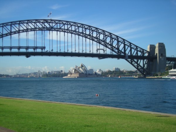 A view from McMahon Point looking towards the harbour bridge and opera house