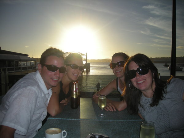 Warwick, Shannon, Di and I enjoying the sunset and a few bevvy's