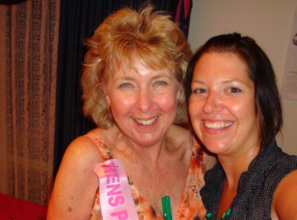 Robyn (Brett's Mom) and I at the Hen's Night we threw for Megan