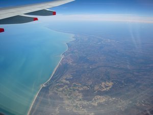 Gulf of Carpenteria at the top of Australia from the plane