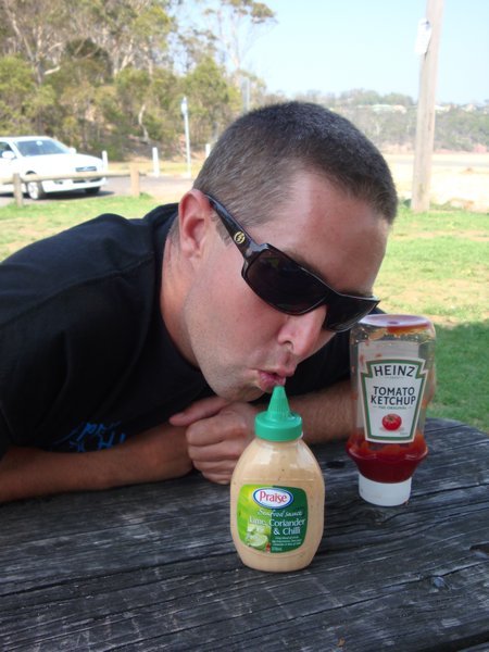Brett enjoyed his new found love of Corriander Lime Seafood Sauce, along with an old standby from North America - Ketchup. And yes there is a big difference between tomato sauce and ketchup.
