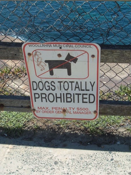Dogs "Totally" Prohibited at The Gap Park