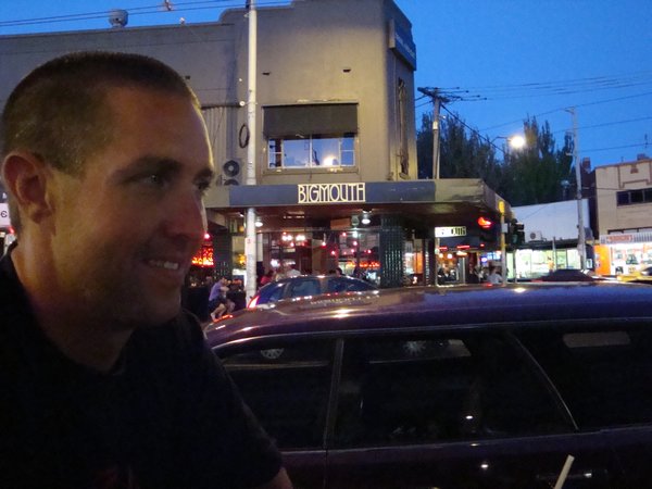 Brett in St Kilda, after a location change from overpriced bad pizzas at the first place