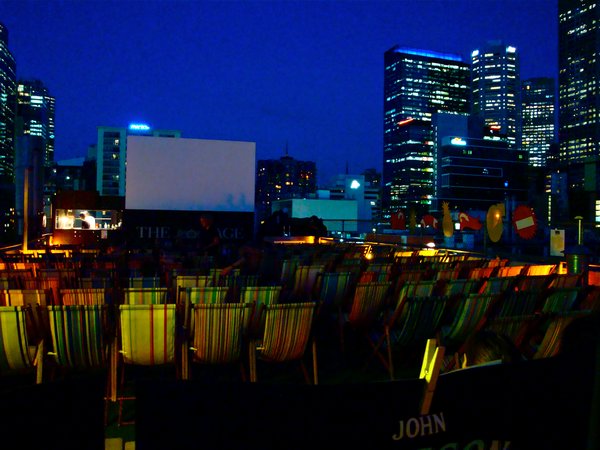 The Rooftop Cinema in Melbourne, showing The Royal Tenebaums
