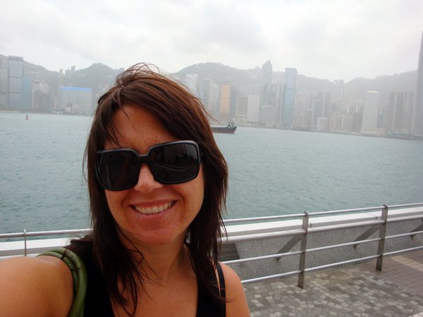 Kara and Hong Kong Island in the background
