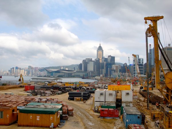 Some construction on the waterfront of Hong Kong Island