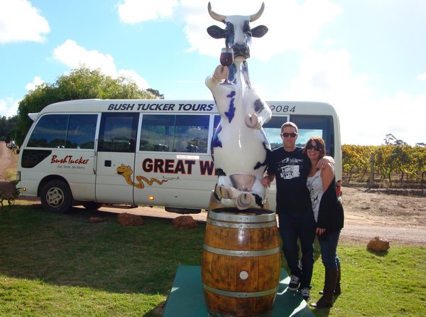 Us and one of the many cows around Margaret River