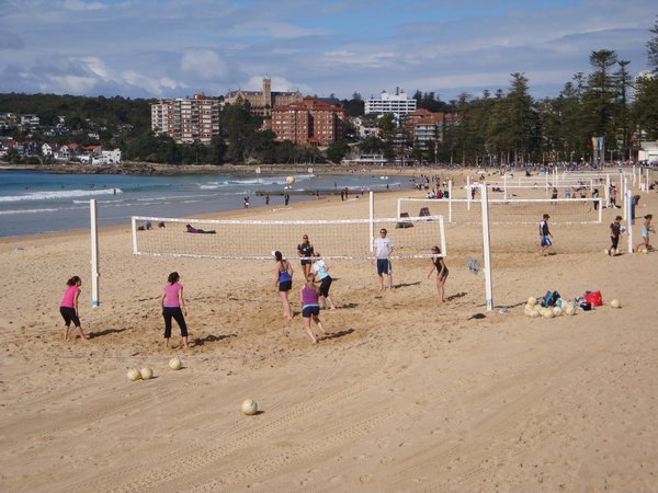 Beach Volleyball in mid-winter at Manly Beach