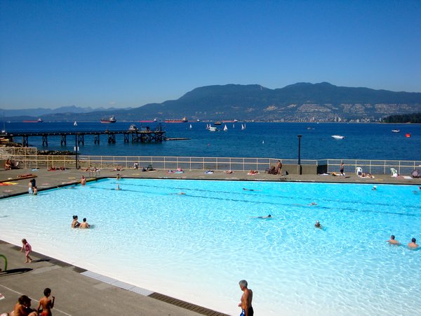 Kits Pool which is 137 metres long and a heated salt water pool, one of the best spots on a hot summer day in Vancouver!