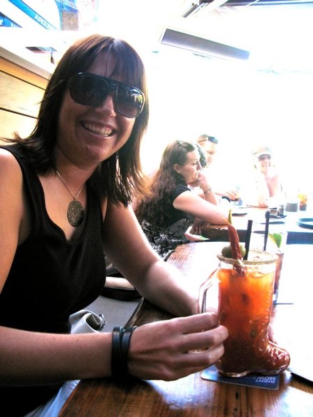 Kara and a ceasar at lunch with Maria