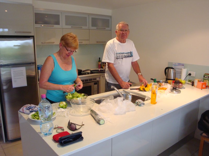 Edder and JB here to visit (and seems like cook and clean for us while we work!)