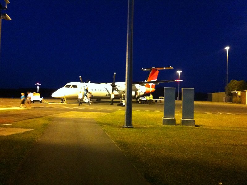 Picking Brett up at the airport in Port Macquarie