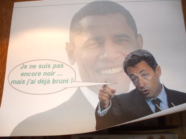 Poster in the bar that loves to hate Sarkozy