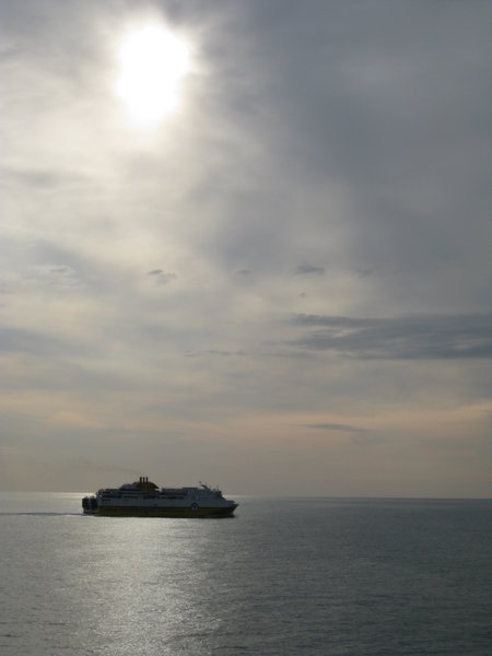 An LD Lines ferry leaves Dieppe....