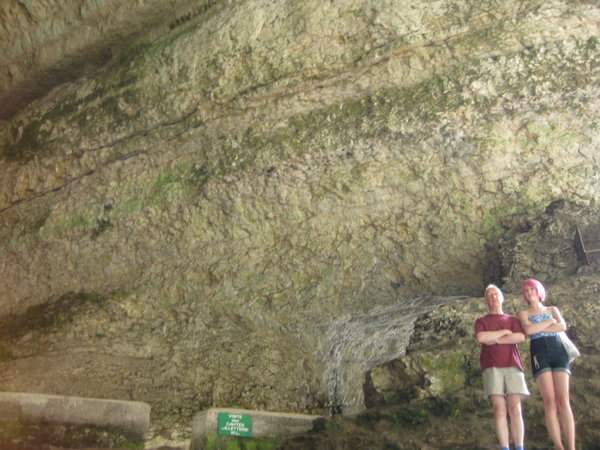 Emily and Mal explore the monster grotto at le Mas d'Azil