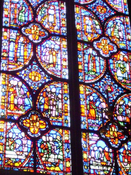 Stained glass work at St Chapelle