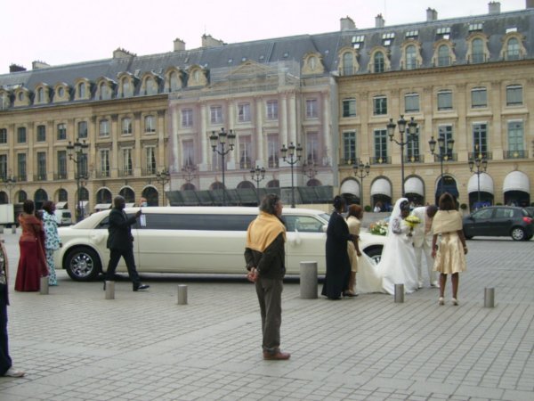 A wedding in the middle of the road !