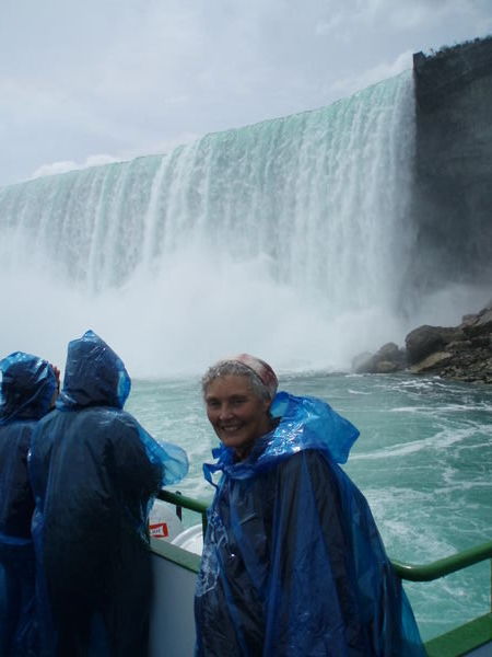 getting wet at Niagara Falls