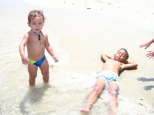 kids at white beach