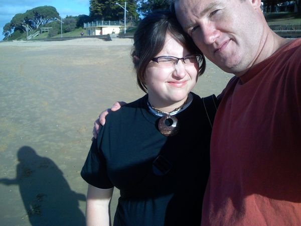 Suzanne and Alex at the beach near Port Douglas