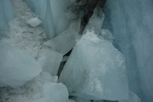 Fallen blocks of ice