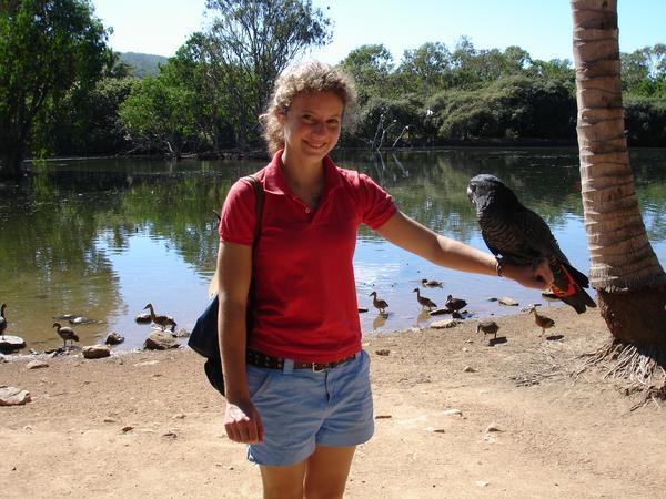 Me Holding a Black Cockatoo