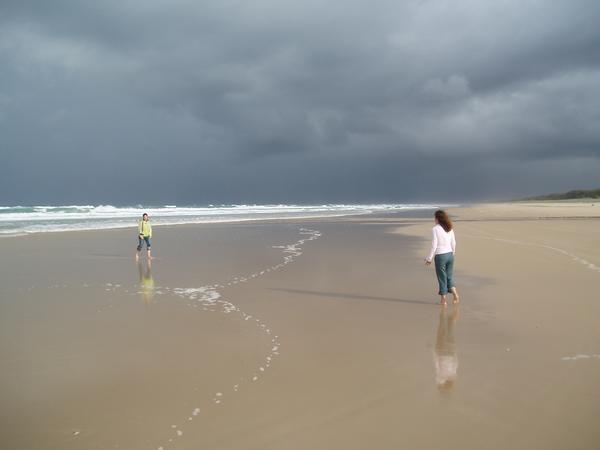 Jan and I on the Beach on Fraser Island