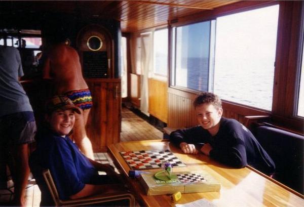 Chris and I playing Checkers