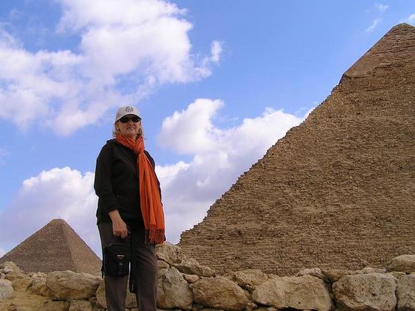 Mum enjoys the Pyramids