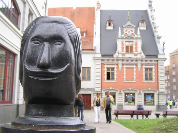 Wierd head in old town square