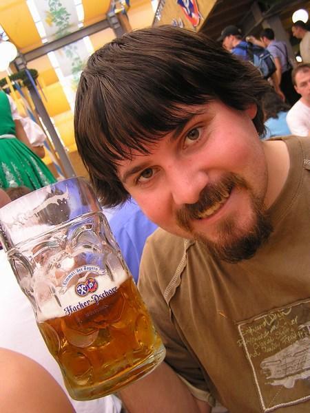 Alex with his first Oktoberfest bier